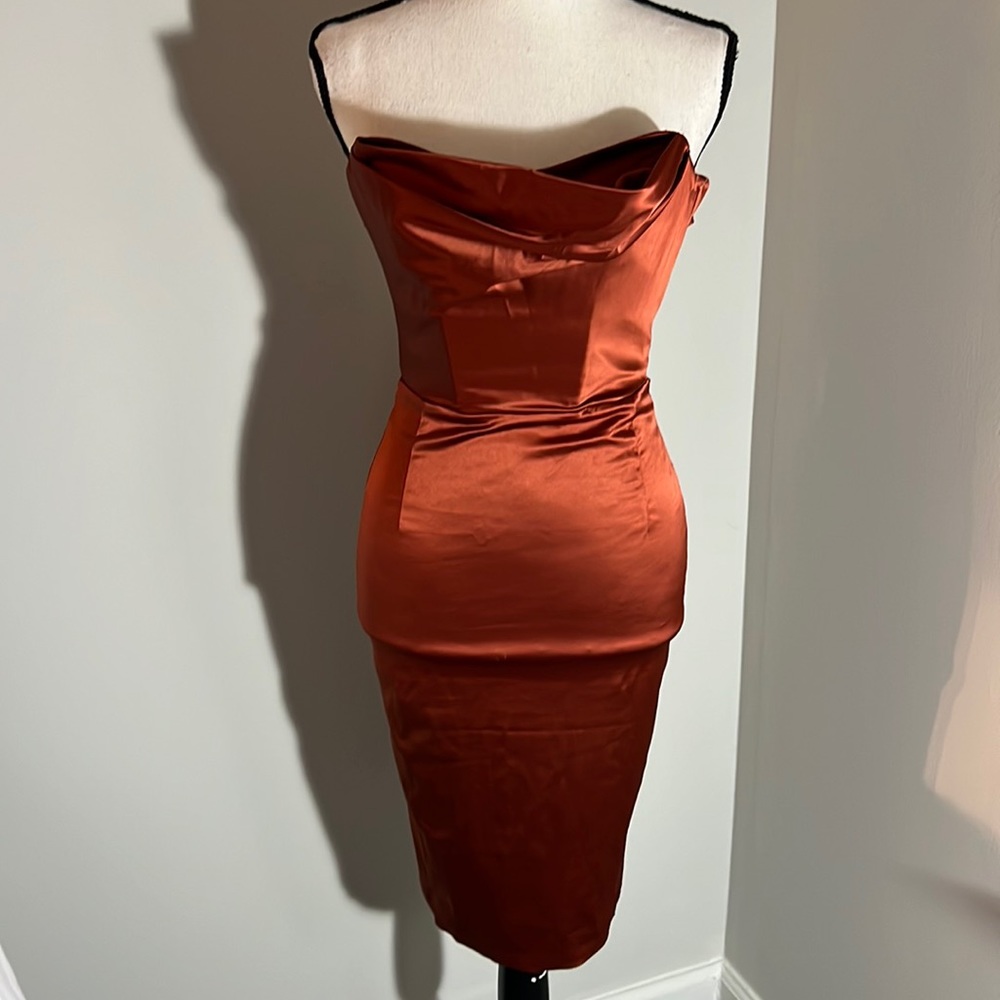 OH POLLY Copper Corset Dress